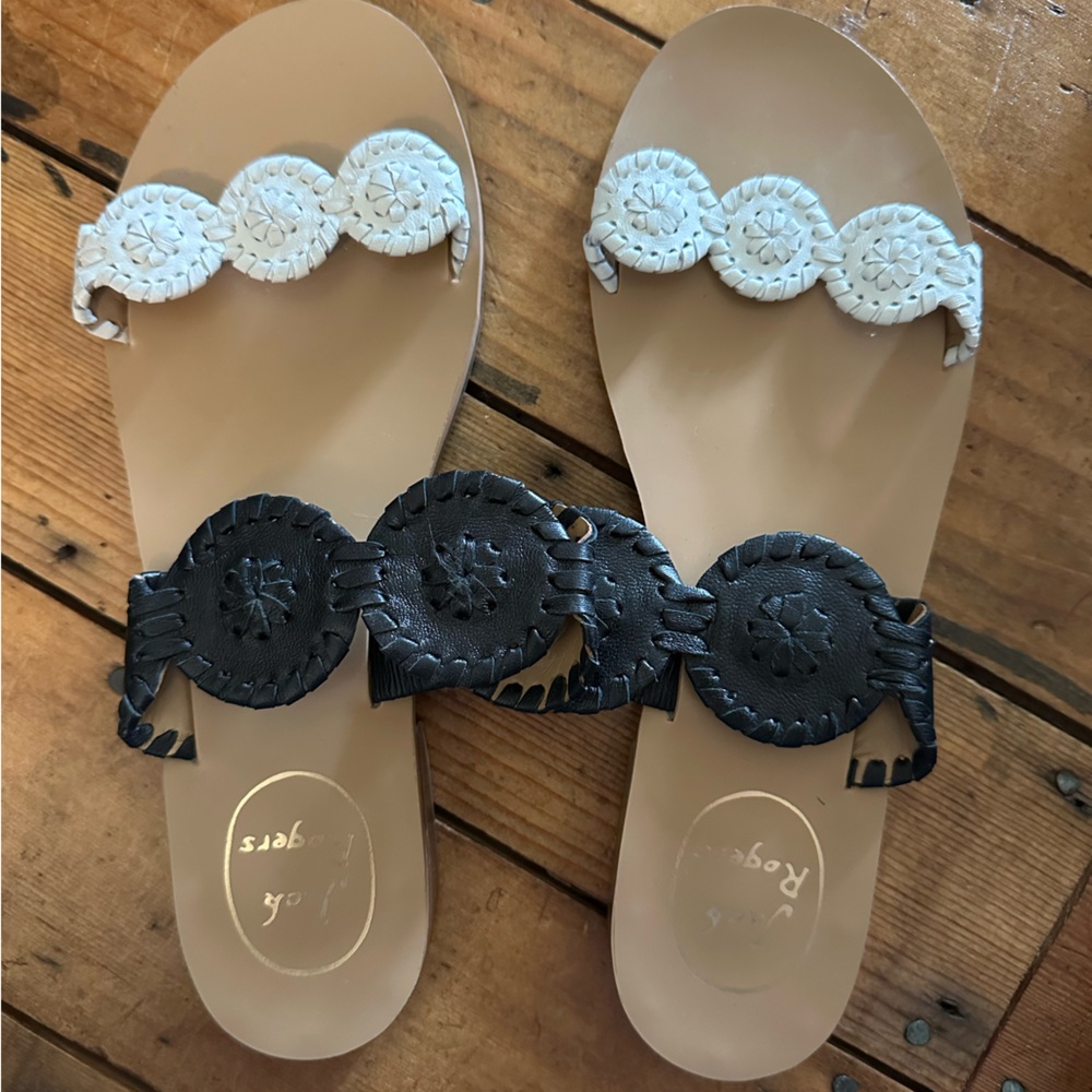 Jack Rogers Black and White Sandals